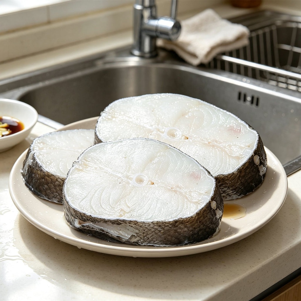 Fresh Cross-Cut Cod Fish Steaks