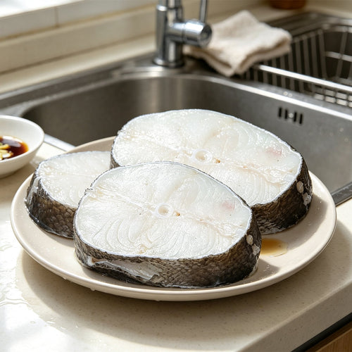 Fresh Cross-Cut Cod Fish Steaks
