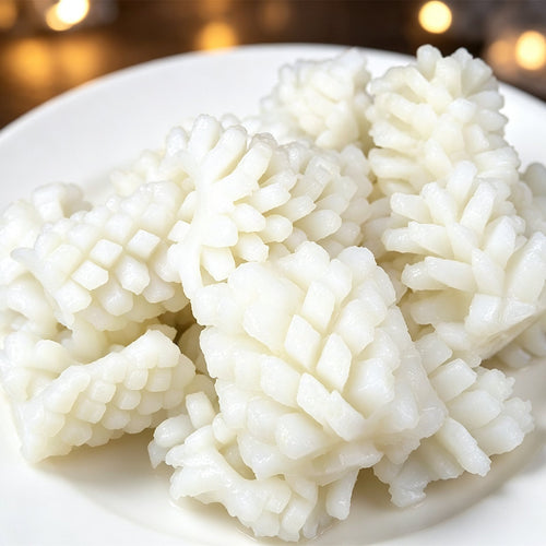 Fresh Flower-Cut Squid Ready To Cook